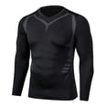 thumbnail image 4 of Traje deportivo de alta elasticidad europeo y americano Traje de baloncesto de secado rápido ajustado para hombres Traje de entrenamiento deportivo de manga larga para correr que absorbe la humedad, 4 of 6