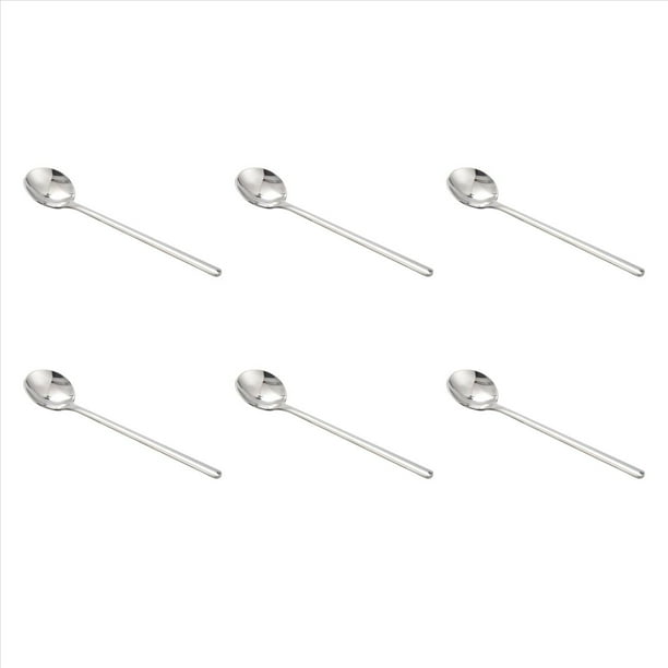 6 Pieza Cucharada de Café Cuchara de Café de Acero Inoxidable 304 con Manejar Juego de Cuchara de Té de Postre Accesorios de Cocina Plata S