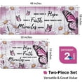 thumbnail image 2 of Butterfly Kitchen Rugs Sets of 2 Kitchen Mats for Floor Farmhouse Anti Fatigue Mats for Kitchen Floor, Daisy Floral Kitchen Rugs Non Slip Washable Comfort Mat, 18'''' x 30''''+18'''' x 48'''', Pink, 2 of 6