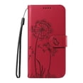thumbnail image 2 of For Samsung Galaxy A36 5G 6.7" Wallet Case ,Dandelion Embossed Pattern with Card Slots, Durable Shockproof Magnetic Flip Phone Case, PU Leather Protective Phone Cover with Kickstand,Red, 2 of 9