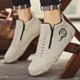 thumbnail image 3 of CORASUN Men's Waterproof Casual Shoes, Lightweight & Non-Slip, with Side Zipper, for Daily Wear, Hiking, Driving, High-Top Fashion Sneakers, 3 of 11
