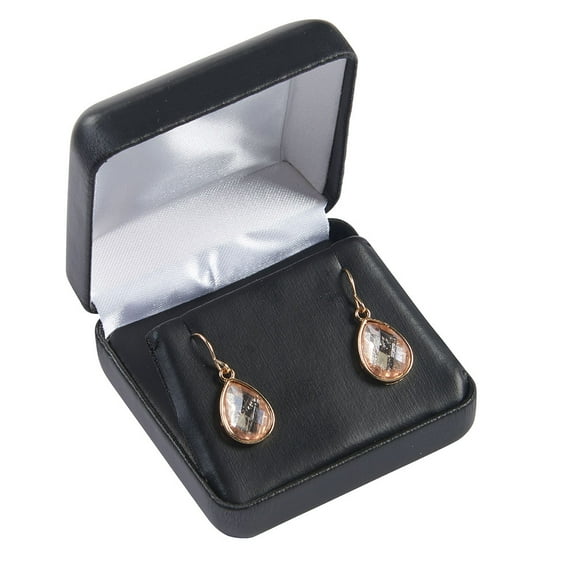 SSWBasics Black Faux Leather Earring Box - Case of 50
