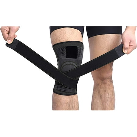 HCXIN 1Pair Knee Brace Compression Support Knee Sleeve with Adjustable Strap Knee Pad for Pain Relief  Meniscus Tear  Arthritis  ACL  MCL Suit for Running  Cycling  Tennis  Golf and Basketball