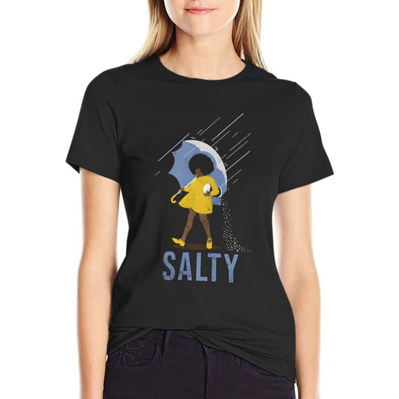 Salty Women’s Short Sleeve Cotton T-Shirt HD Graphic Printed Tee Casual Crew Neck Top XL