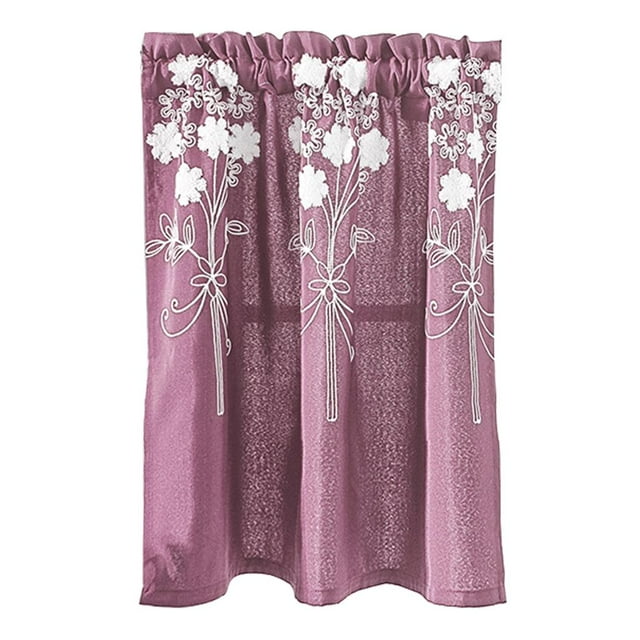 DOLITY Floral Window Curtain Semi- Kitchen Curtain Tier - 137x61cm Type A - 137x61cm