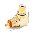 thumbnail image 2 of 2Pcs 90 Degree RCA Adapter,Gold-Plated Right Angle Connector Male to Female Audio Adapter, 2 of 5