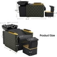 thumbnail image 2 of BarberPub Backwash Shampoo Station Chair with Ceramic Hair Wash Bowl for Salon and Spa 8613 Black&Gold, 2 of 6