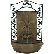 Sunnydaze French Lily Outdoor Solar Wall Fountain with Battery, Florentine