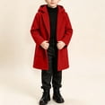thumbnail image 6 of RYRJJ Kid Girls Single Breasted Trench Coat Winter Warm Long Peacoat Long Sleeve Hooded Jacket Outwear with Pockets, 6 of 9