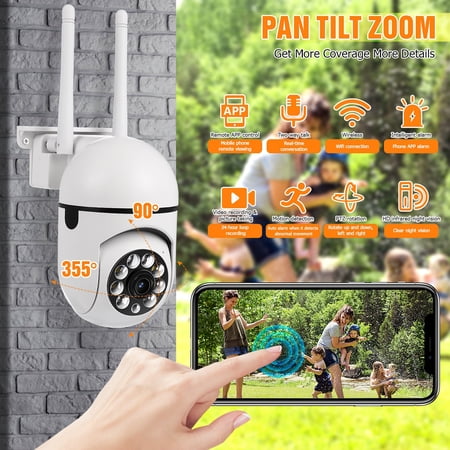 Outdoor Security Cameras Wireless 2.4G/5G WiFi Surveillance Home Camera Motion Detection Intelligent Alarm Color Night Vision  2-Way Talk Cloud/SD Storage