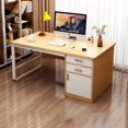 thumbnail image 4 of Metal Legs Floor Office Desk Standing Study Drawers Storage Computer Desks Vanity Reception Escritorios De Ordenador Furniture My Lux Decor Round, 4 of 28