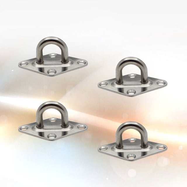 OUNONA 4Pcs Stainless Steel Door Latch Fixed Hasp Silver Practical Bending Latch Buckle for Doors