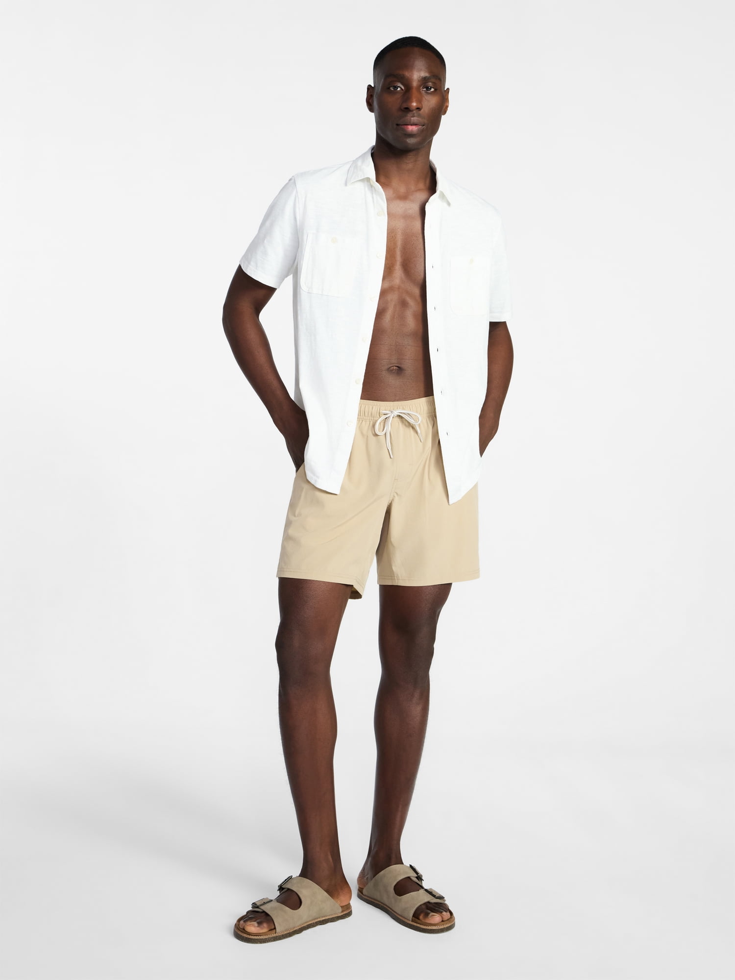 George Men's and Big Men's Performance Lined Swim Trunks, 5" Inseam, Sizes S-3XL