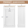 thumbnail image 3 of TOLEAD Tilt Out Trash Cabinet,Antique-Style Beadboard Kitchen Island with Solid Wood Tabletop & Drawer,  Proof Trash Can, Wood Laundry Cabinet (White, Single Dooor), 3 of 14