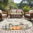thumbnail image 4 of Fall Pumpkins Round Area Rug 8Ft Washable Large Circle Rugs for Living Room Dorm, Thanksgiving Vintage Maple Leaf Plant Non-Slip Carpet Floor Mats Indoor Outdoor Carpet Runner Aesthetic Home Decor, 4 of 8