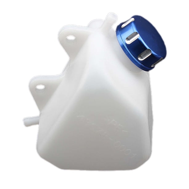 Botella de desbordamiento del depósito de refrigerante con tapa. Reemplazo directo del depósito de refrigerante. gorra azul