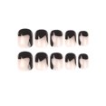 thumbnail image 3 of Fofosbeauty Short Square Artificial Nails, Press-on, Unusual French Black, 3 of 7