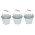 thumbnail image 4 of CRAFTHROU 3Pcs Metal Bucket for Fireplace Ashes Silver Iron for Indoor Use, 4 of 5