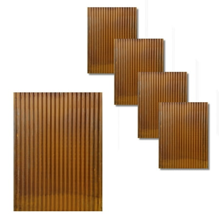 Corrugated Metal Wainscoting Wall Panel 5-Pack - Rust - 36" Height - Dakota Tin
