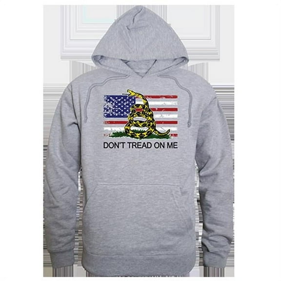Rapid Dominance Flag with Gadsden Graphic Pullover Sweatshirt, Heather Grey - Medium