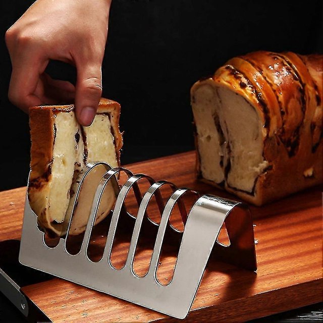 Toast Rack Bread Holder 6 Slice Slots Bread Loaf Stand Stainless Steel Tool Cooling Grid Bread Rack
