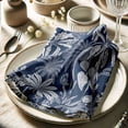 thumbnail image 3 of Vargottam Blue Leaves Print Cotton Muslin Napkins - Set of 12, 20-Inch, Luxurious Soft Cloth Napkins for Dining & Events, Absorbent, Washable & Tableware, 3 of 7