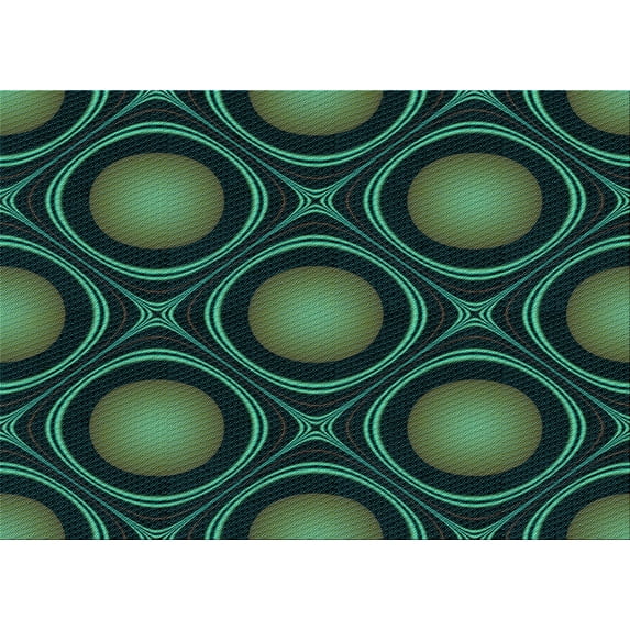 Ahgly Company Indoor Rectangle Patterned Deep Teal Green Area Rugs, 7' x 9'