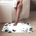 thumbnail image 4 of 1pc Black and White Flowers Absorbent Non-Slip Bathroom Thickened Flannel Rug Decor,Soft,Quick Drying,Suitable For Indoor/outdoor Use,Bathrooms,Bedrooms,Kitchens,Terrace,Laundry Rooms,16"x24", 4 of 9