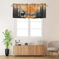 thumbnail image 2 of Deer Curtains Valances for Home Decor Moose Forest Sunset Country Rustic Wooden Background Thermal Insulated Room Darkening Curtain for Dinning Room 54 by 18 in, 1 Panel, 2 of 6