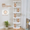 thumbnail image 3 of Flycity 5 Tier Rotate Bookcases, 360° Display Spin Bookcases Corner Shelf with Special Visible Partition Storage, White, 3 of 9
