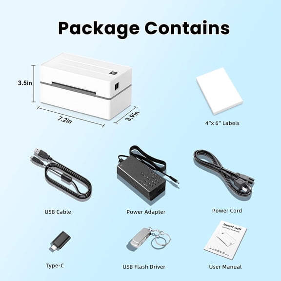 Bluetooth Thermal Label Printer, Wireless 4x6 Shipping Label Printers for Small Business, Compatible with Android&iOS and Windows, Address Label Printer for Amazon, Ebay, Shopify, Etsy,