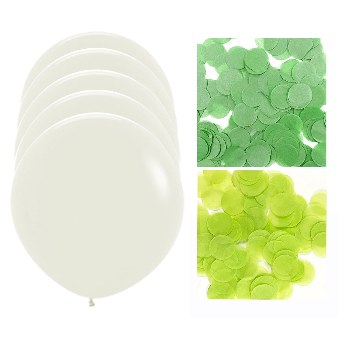 Set of 5 36" Confetti Balloon Jumbo Clear Latex Balloons with
