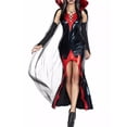 thumbnail image 2 of SUNSIOM Déguisement d'Halloween Vampire pour Femmes, Robe Longue de Style Garçon de Luxe avec Cape et Manches de Bras, Ensemble de Cosplay, 2 of 6