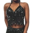 Women's Belly Dance Sequin Bra Tassel Clothing Tops