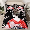 thumbnail image 2 of Homewish Japanese Geisha Girl Full Size Sheets,Ukiyo Style Bed Sheets,Pink Cherry Blossom Sheet Sets For Girls Kids,Ultra Soft Home Decor,4-Piece, 2 of 7