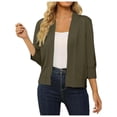 thumbnail image 2 of CAIXIA Womens 2026 Bolero Shrug 3/4 Sleeve Crochet Cropped Cardigan Open Front Knit Shrugs for Dresses, 2 of 6