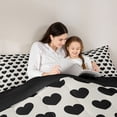 thumbnail image 5 of Homewish Boys Girls Black Love Heart Full Size Comforter Sets 3-Piece,Dreamy Princess Bedding Comforter Set,Happy Valentine's Day Lightweight Bedding Sets,Lightweight Room Decor,Reversible, 5 of 8