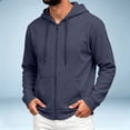 thumbnail image 2 of Fabrcox Zipup Hoodie Men Fleece Lined Long Sleeve Sweat Shirt for Men Fall Winter Warm Casual Outdoor Workout Jackets for Men with 2 Pockets Navy XXXL, 2 of 6