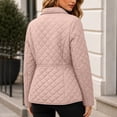 thumbnail image 5 of Women's Quilted Jacket Lightweight Diamond Padded Coat,Snap Button Collar Casual Fall Winter Warm Outerwear with Flap Pockets, 5 of 7