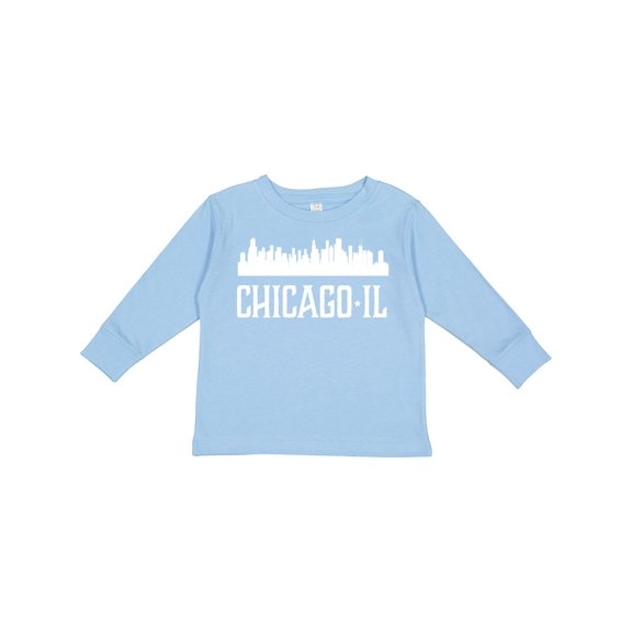 Inktastic Chicago Illinois Skyline IL Cities Boys or Girls Long Sleeve Toddler T-Shirt