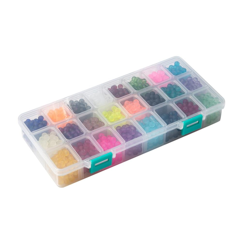 24 colors Transparent Glass Beads for Beading Jewelry Making Frosted Round Mixed color 6mm Hole: 1.3~1.6mm about 70pcs/color 24 colors 1680pcs/box