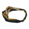 thumbnail image 5 of Unique Bargains 1 Pc Fashion Pinstripe Pattern Cross Elastic Hairband for Women Army Green Navy Blue, 5 of 6