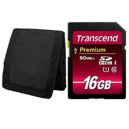 Image of Transcend 16 GB SDHC SD Class10 Memory Card + Memory Card Wallet