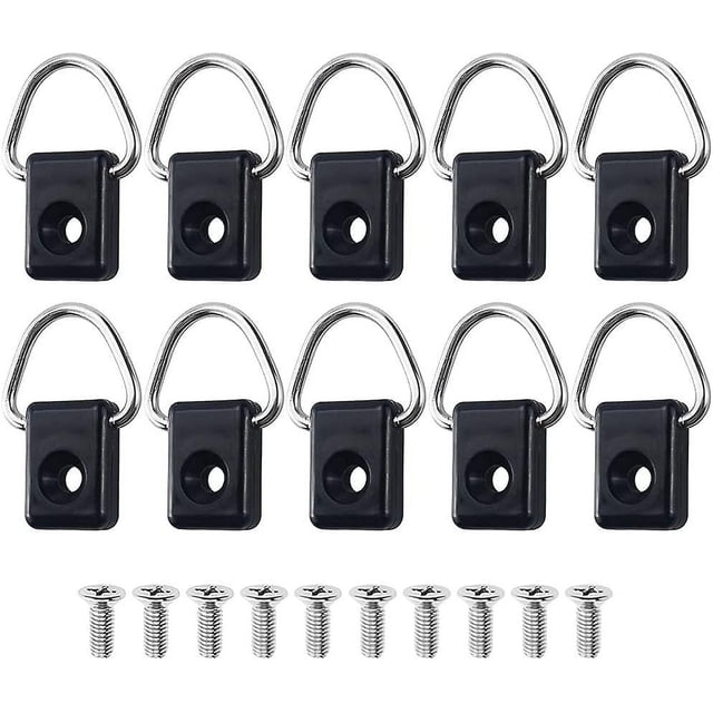Anillo D para Kayak de 10 uds, hebilla de seguridad para Kayak, aparejo para barcos, hebilla de amarre de seguridad con anillo en D, accesorios de montaje de cubierta con tornillos M6