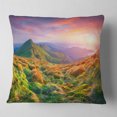thumbnail image 2 of Designart Pretty Colorful Sunset in Mountains - Landscape Photography Throw Pillow - 16x16, 2 of 5