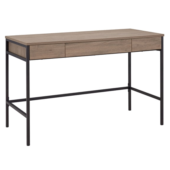 Evelyn&Zoe Evans 48" Wide Rectangular Writing Desk in Antiqued Gray Oak