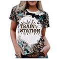 thumbnail image 3 of Trendfront Womens Summer 2026 Crew Neck Short Sleeve Tops 3D Digital Leopard Print Tees Graphic Pattern Fashion Wear T-Shirts, 3 of 5