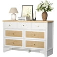 thumbnail image 4 of Garvee White Dresser for Bedroom with 7 Drawers, 7 Drawers Double Dresser, 47.3'' Wide Wood Chest of Drawers with Wood Drawer Organizer with Sturdy Base for Living Room, Entryway and Hallway, 4 of 6