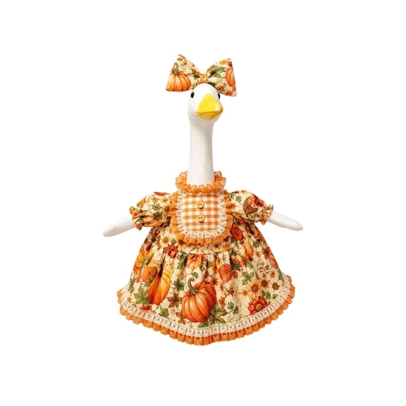 YuanGuangQ Thanksgiving Fall Maple Goose Outfit Goose Clothes for 23 in Cement or Plastic Geese Costume Dress for Yard Lawn Outdoor Garden Duck Statue Autumn Party Holiday Decor