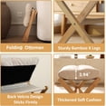 thumbnail image 6 of Ottoman Foot Rest- Bamboo Foldable Stool, Foot Stools Small Ottman with Upholstered , Folding Stool for Makeup, Bedroom and Living Room, 6 of 8